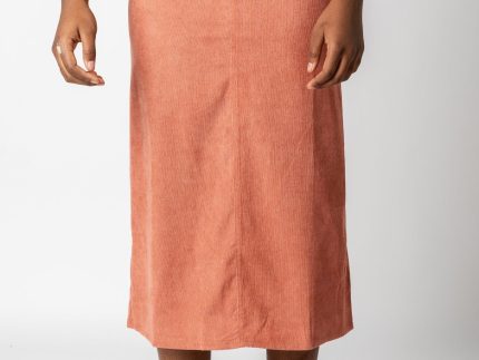 Corduroy maxi skirt rust