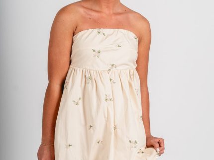 Flower babydoll dress cream