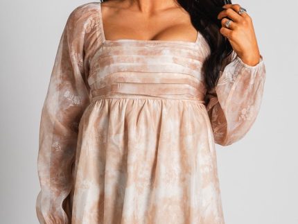 Floral babydoll dress cinnamon