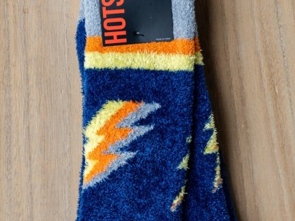 HotSox fuzzy bolt socks navy