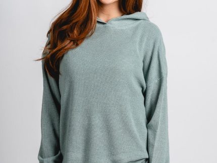 Lightweight hooded sweater jade
