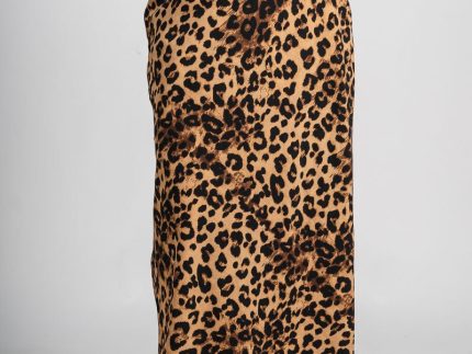 Leopard midi skirt brown