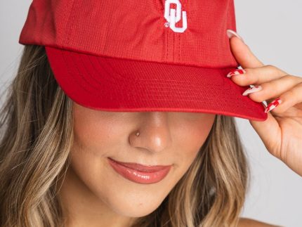 OU logo tennis hat crimson