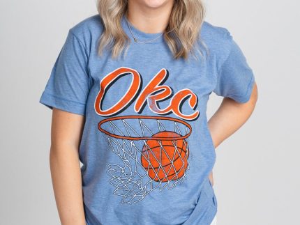 OKC basketball nothing but net t-shirt blue