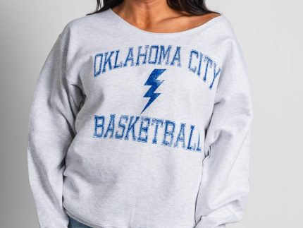 OKC basketball vintage sport sweatshirt ash