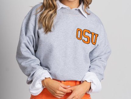 OSU Cowboys chenille sweatshirt grey