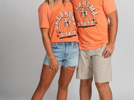 OSU Cowboys Pete banner unisex v-neck t-shirt orange