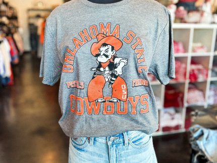 OSU Oklahoma State arch Pete unisex t-shirt grey