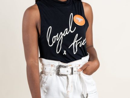 OSU slanted script mock neck tank top black