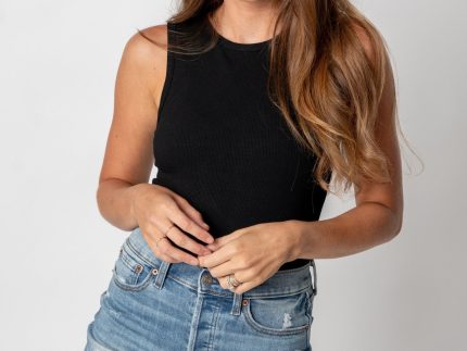 Round neck bodysuit black
