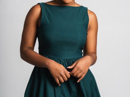 Sleeveless bubble hem dress