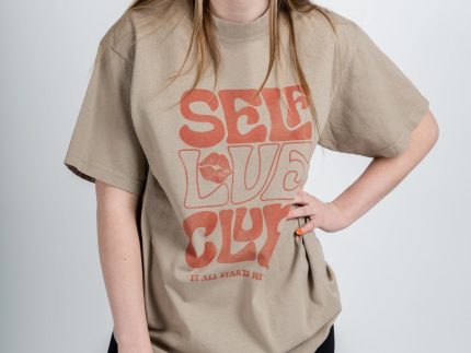 Self love club oversized graphic tee oatmeal