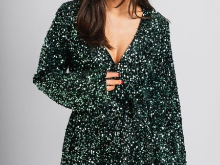 Sequin romper green