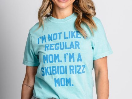 Skibidi Rizz mom t-shirt seafoam