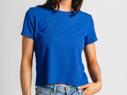 Short sleeve crop tee cobalt