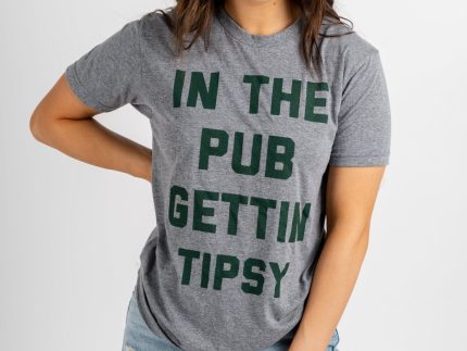 In the pub getting tipsy t-shirt grey