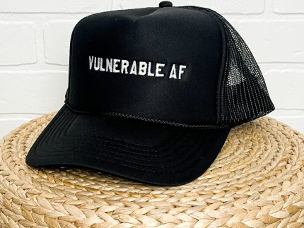 Vulnerable AF trucker hat black