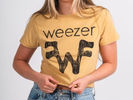 Weezer 95 tour crop tee mustard